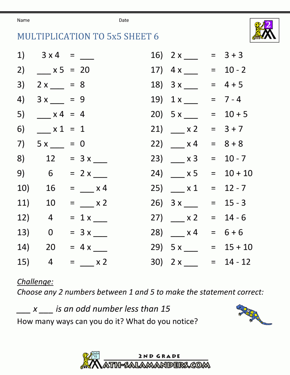 multiplication homework year 6