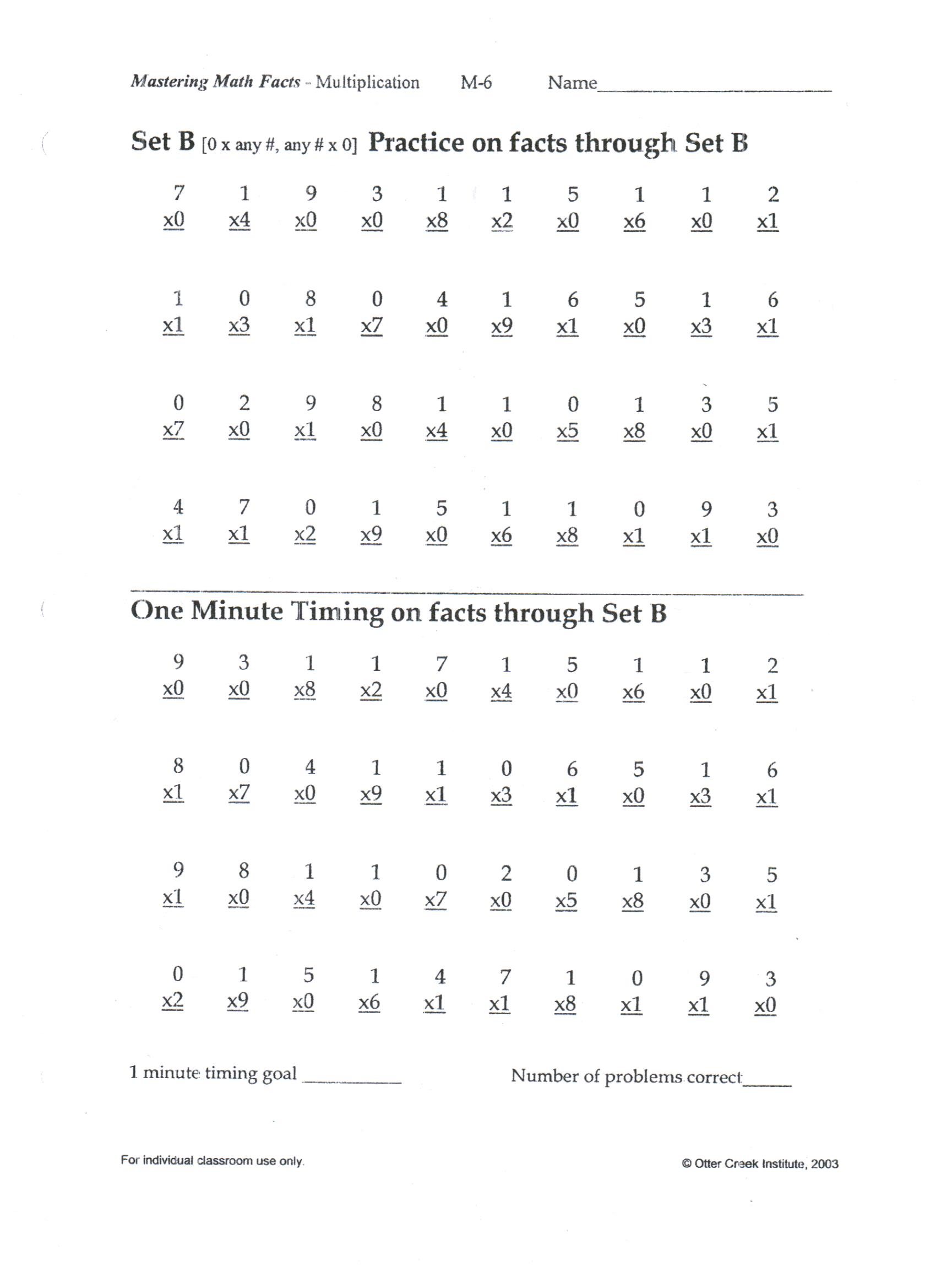  Printable Multiplication Drills Timed PrintableMultiplication