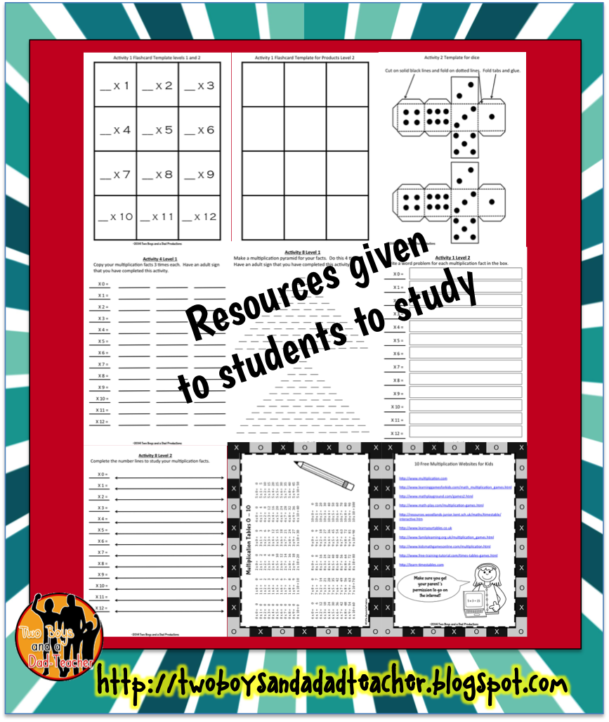 How To Get Students To Study The Multiplication Facts - Two