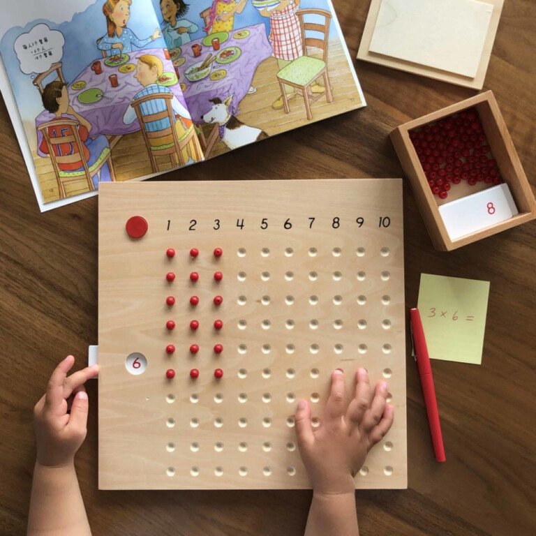 montessori multiplication and division boards for home learning