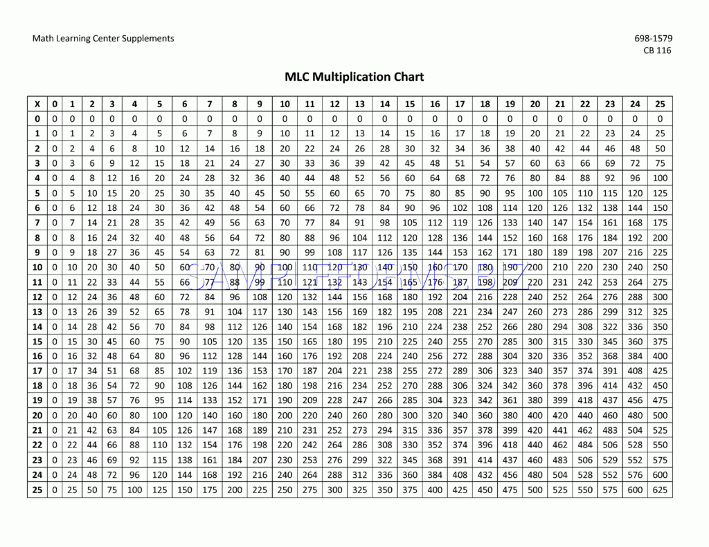 48 Multiplication Table 0423