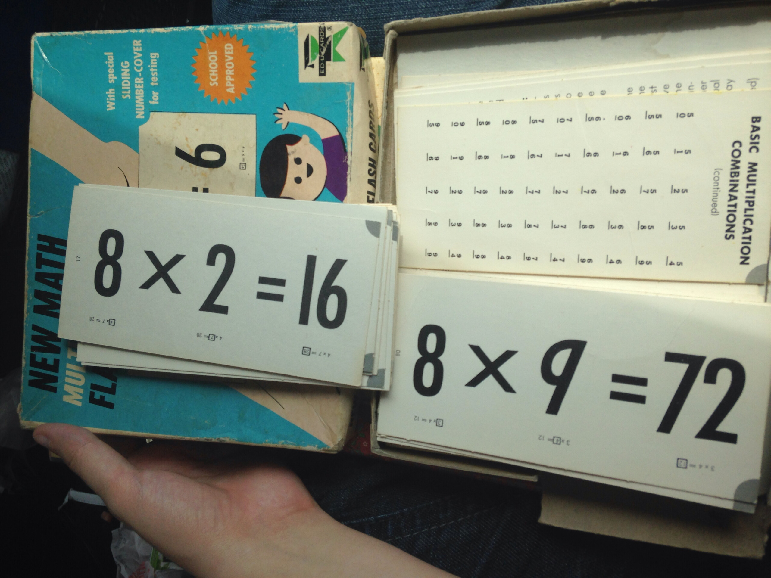 New Math Multiplication Flash Cards Vintage 1966 Ed U Cards Educards  Ed-U-Cards Educational Flash Card Game Soldlittlekittencreations