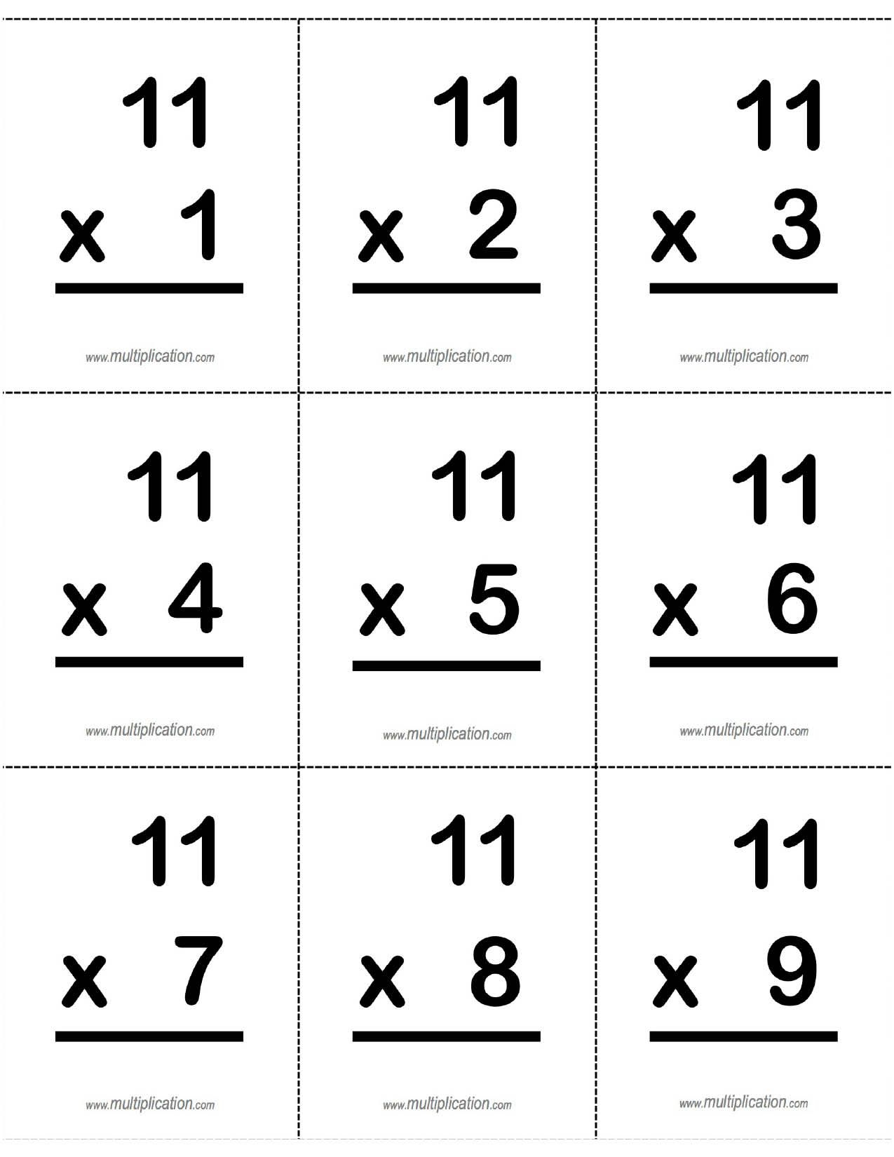 Free Printable Multiplication Flash Cards