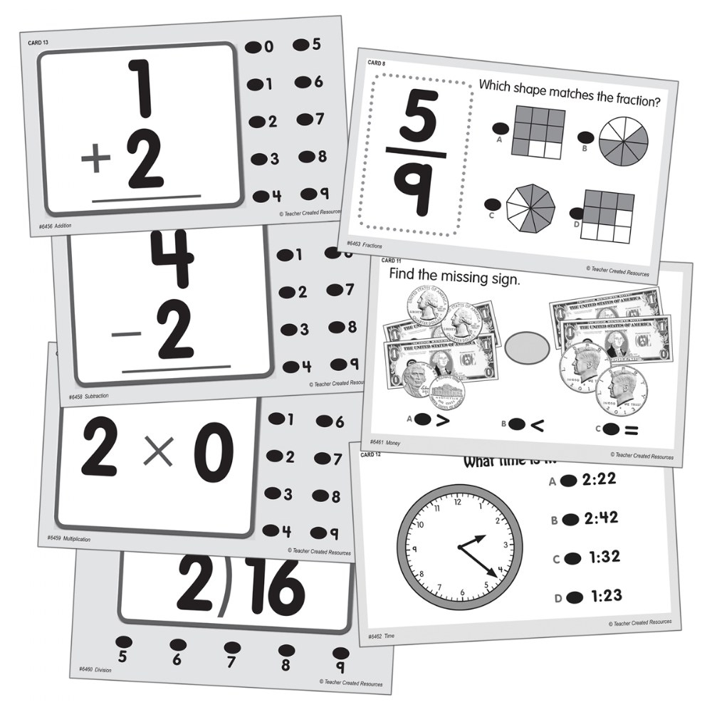 Math Quiz Card Set - Set Of 7