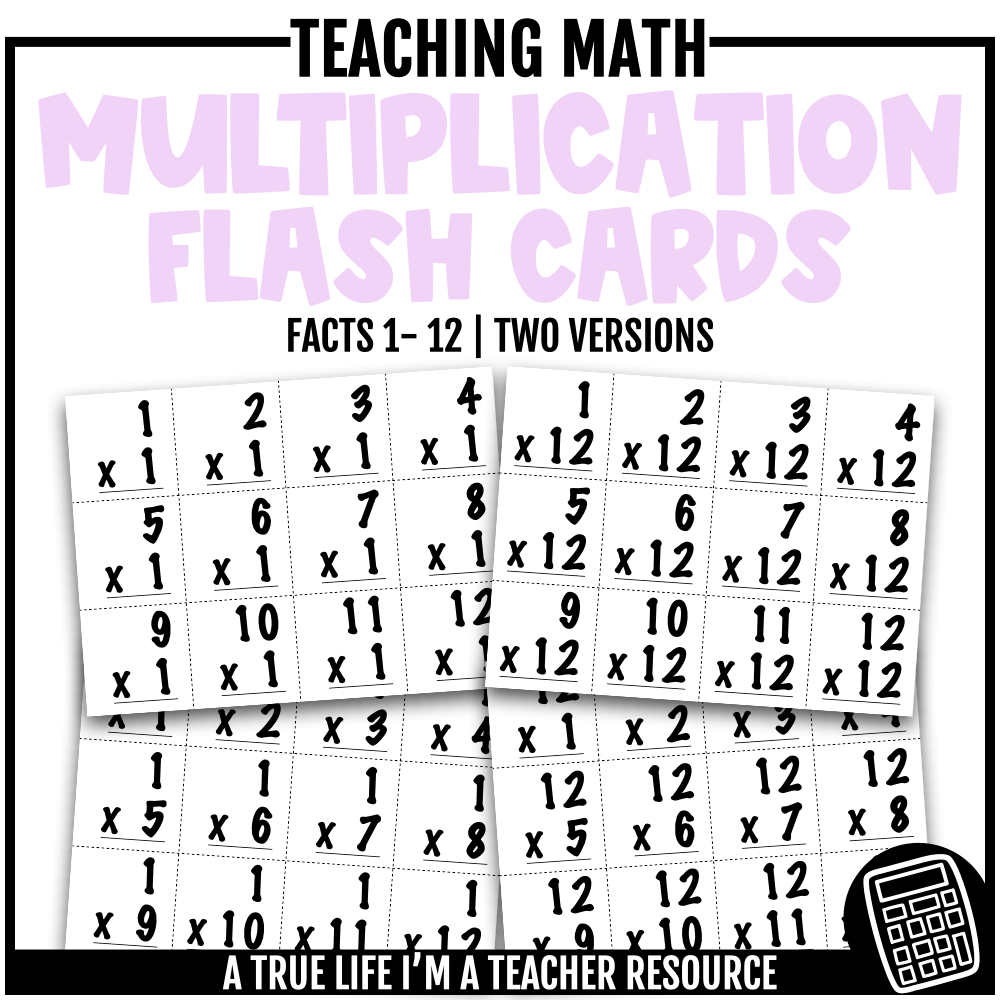 Multiplication Flash Cards Free Printable