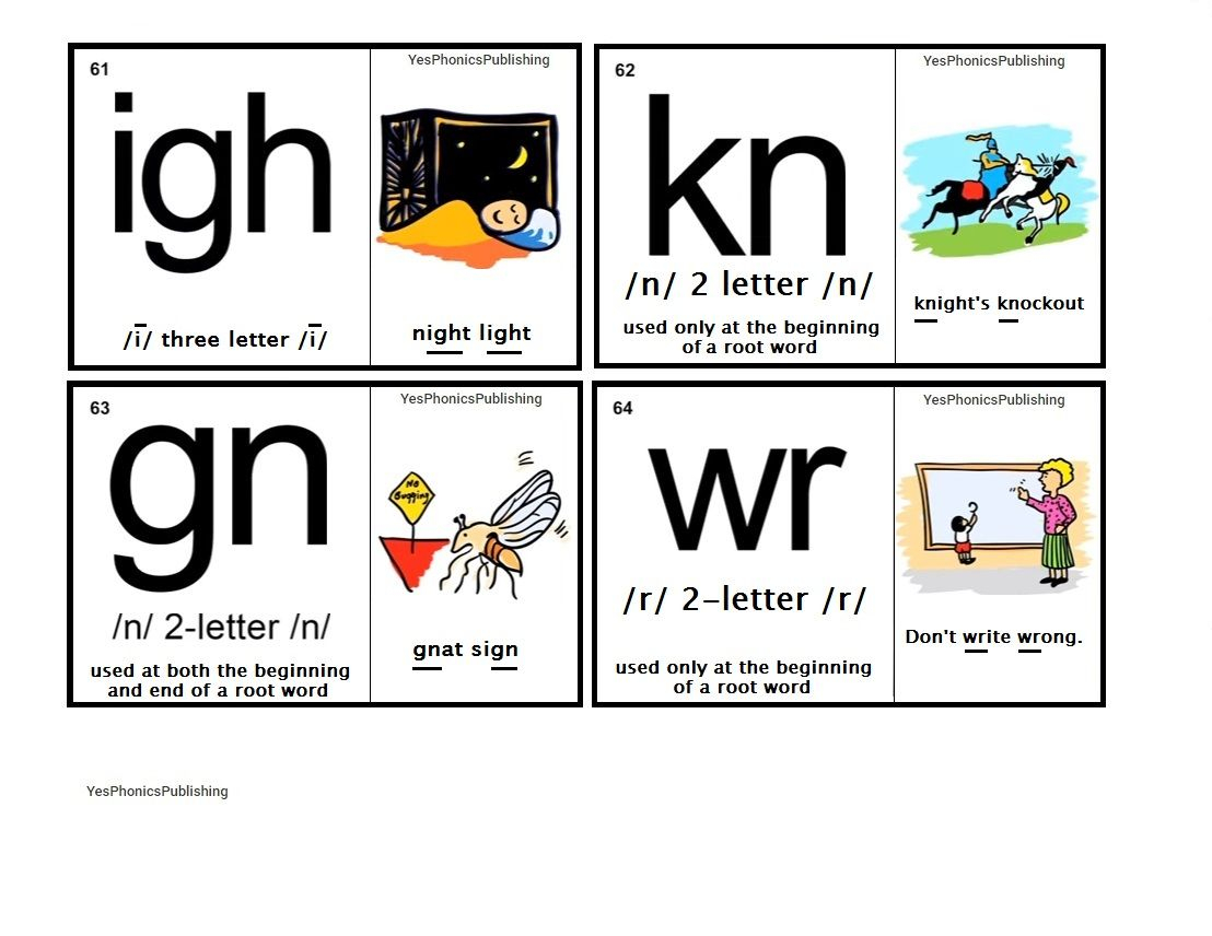 Orton-Spalding Phonograms - Illustrated Flash Cards - ;igh