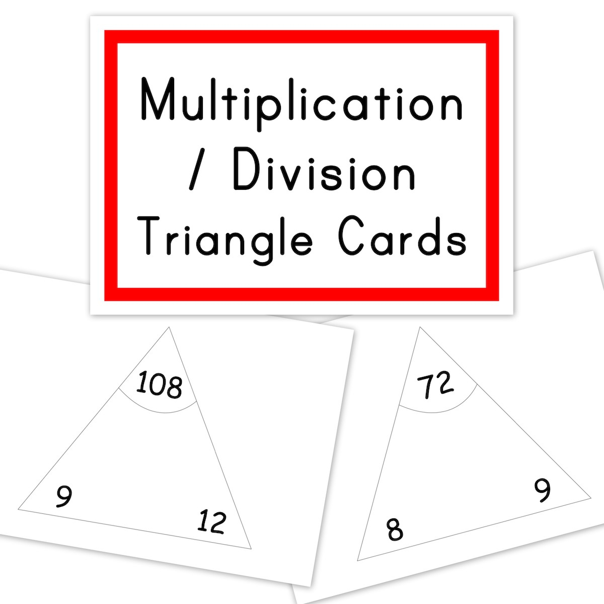 Multiplication Flash Cards Triangles Printable Printable Multiplication Flash Cards