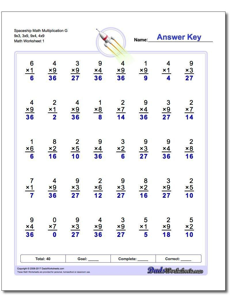 Rocket Math Multiplication Flash Cards PrintableMultiplication