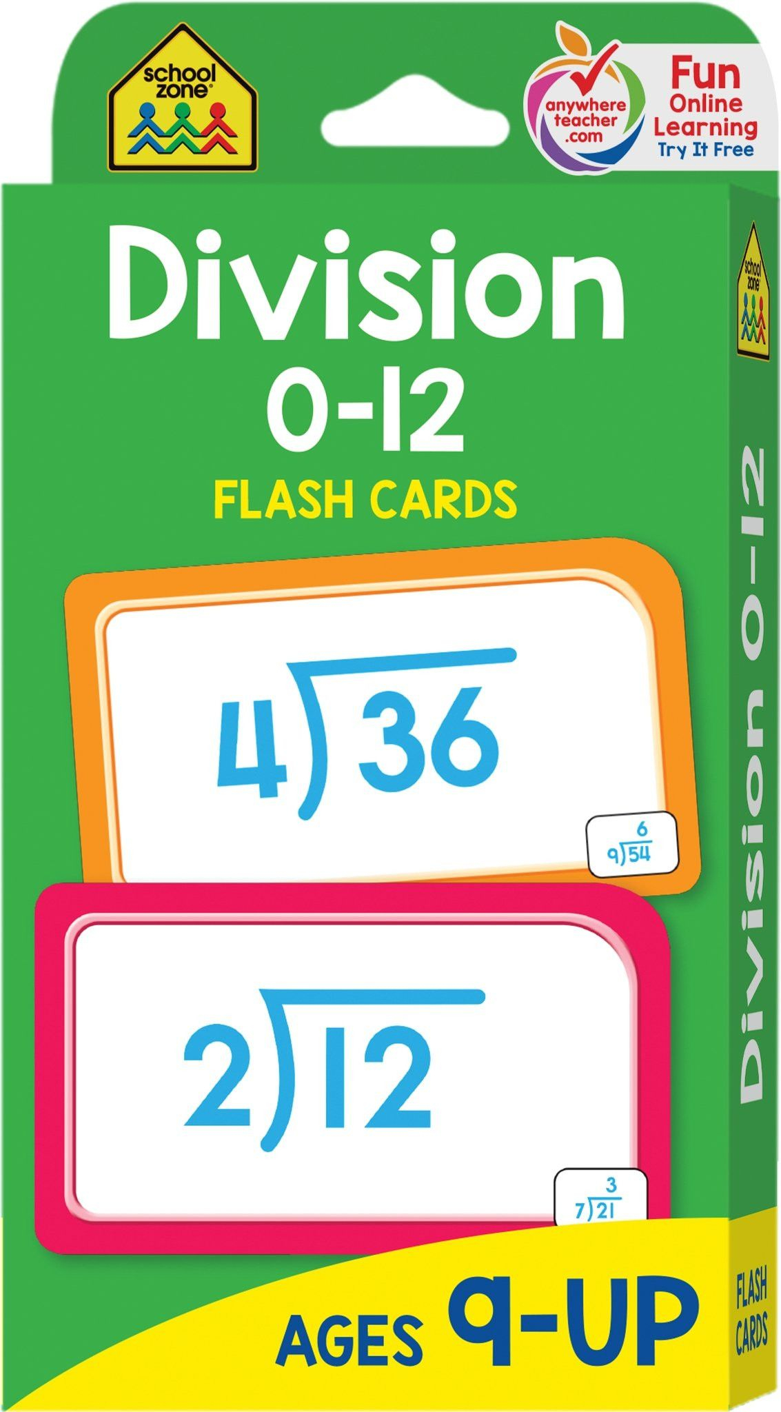 5 Free Flashcards Math Addition School Zone Division 0 12
