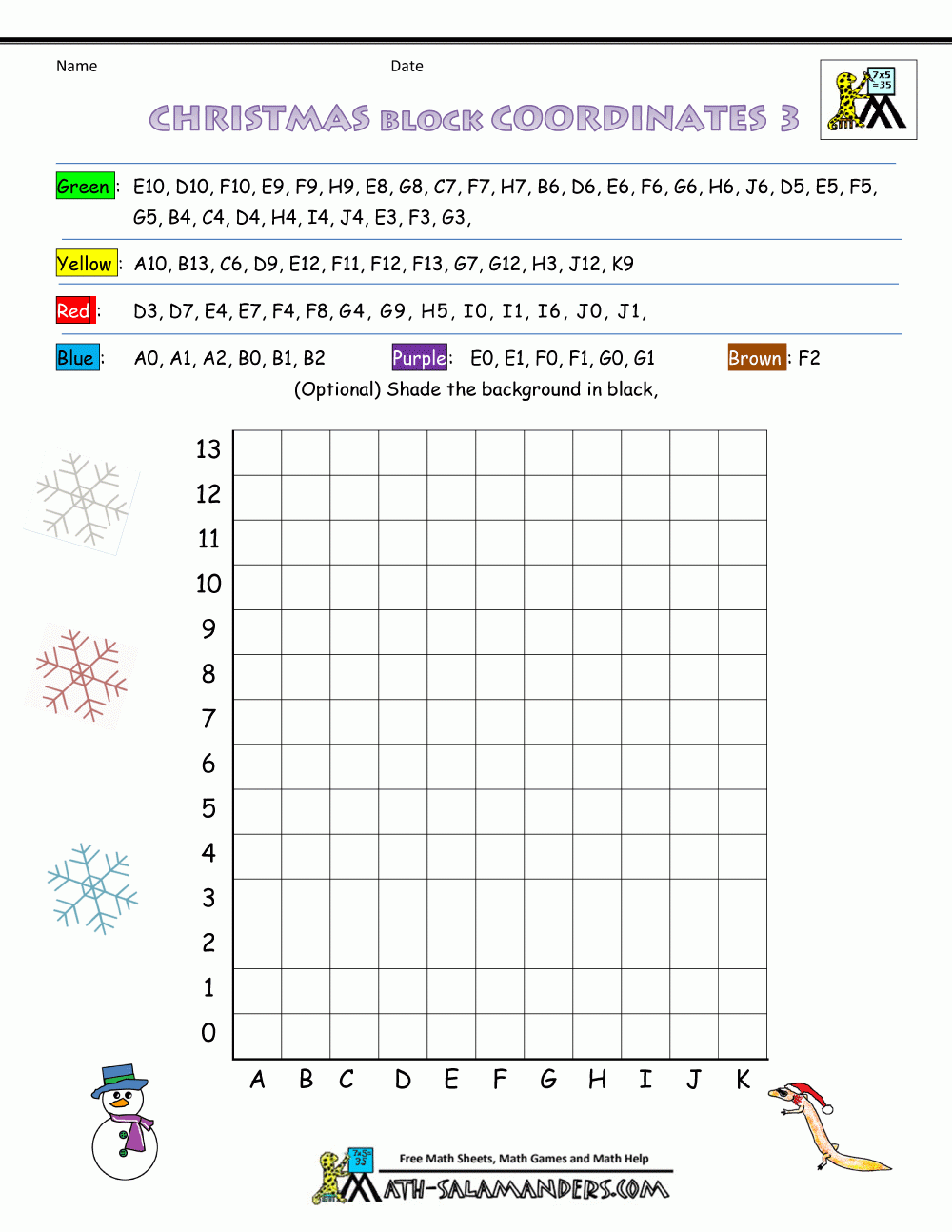 Christmas Math Worksheets Salamander Printable Multiplication Flash Cards