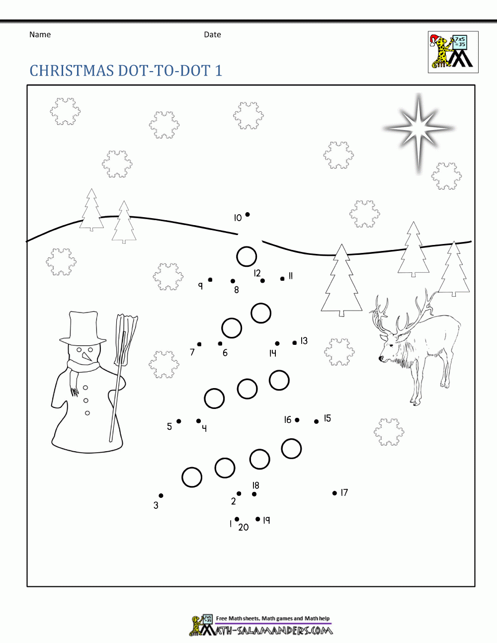 Christmas Maths Worksheet Year 1 PrintableMultiplication