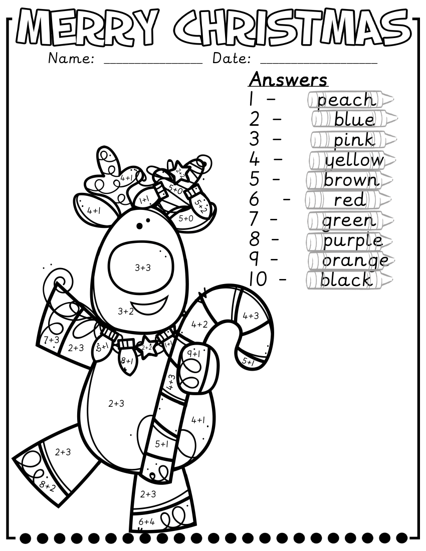 Christmas Math Addition Worksheets Printable Multiplication Flash Cards