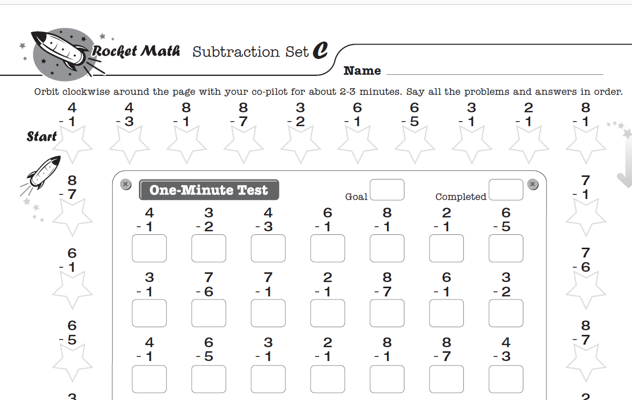 Math Fact Fluency Tools - Rocket Math