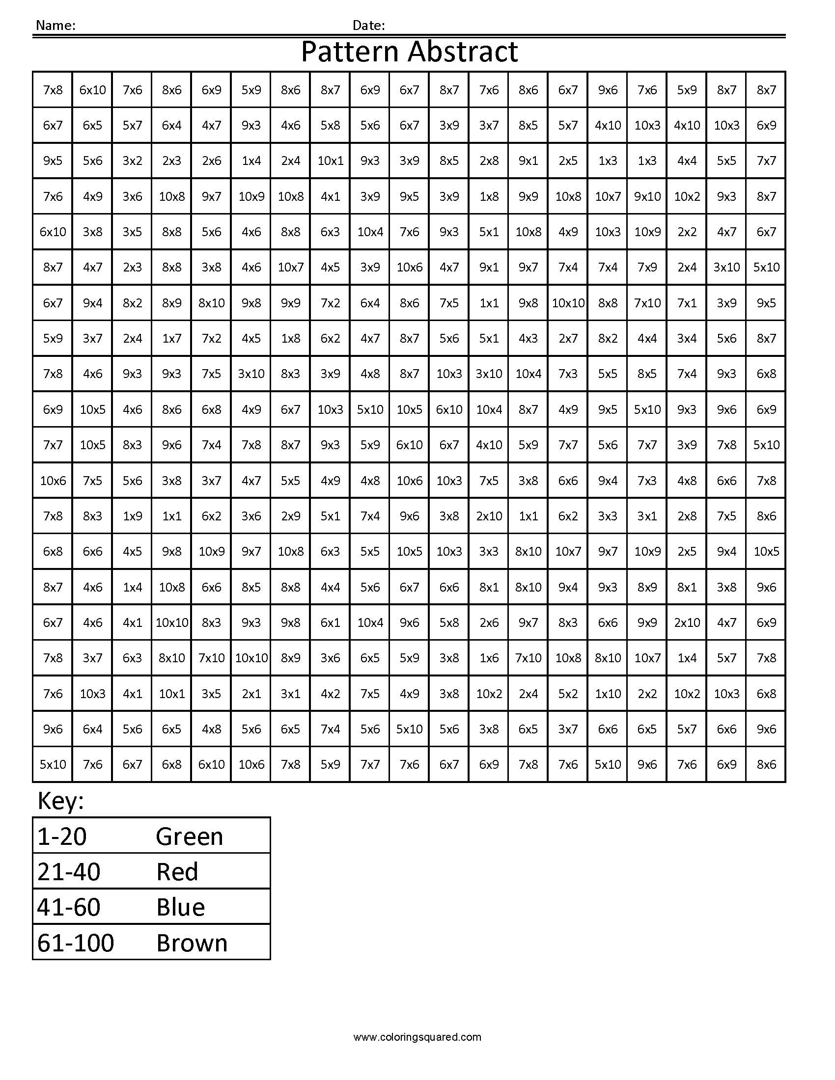 Christmas Mosaic Math Worksheets PrintableMultiplication