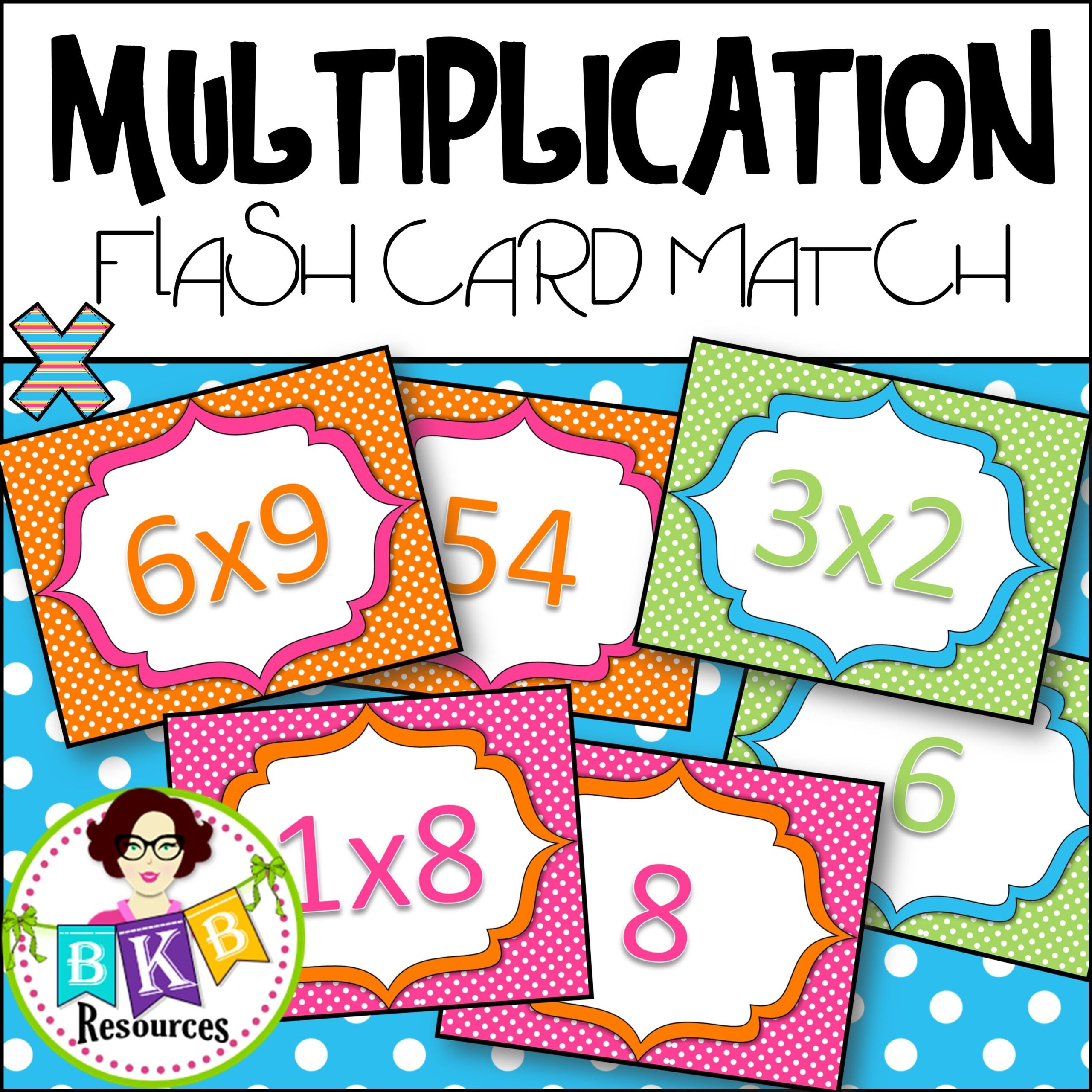 Multiplication Flash Card Match Flashcards Numbers 1-10