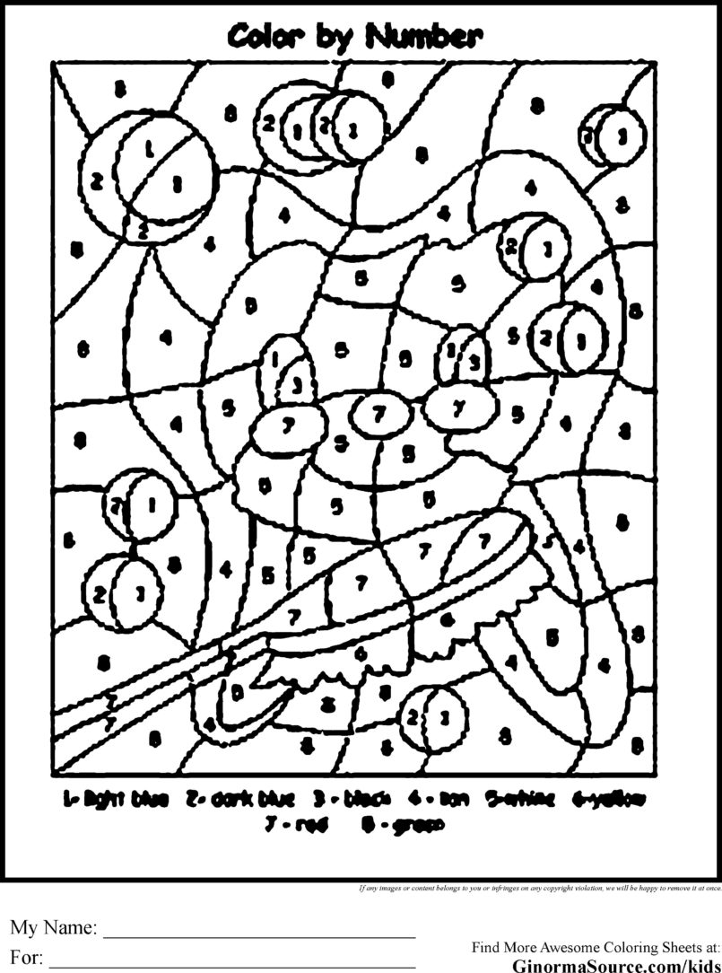 Reading Worksheets: Colornumber Worksheets Christmas