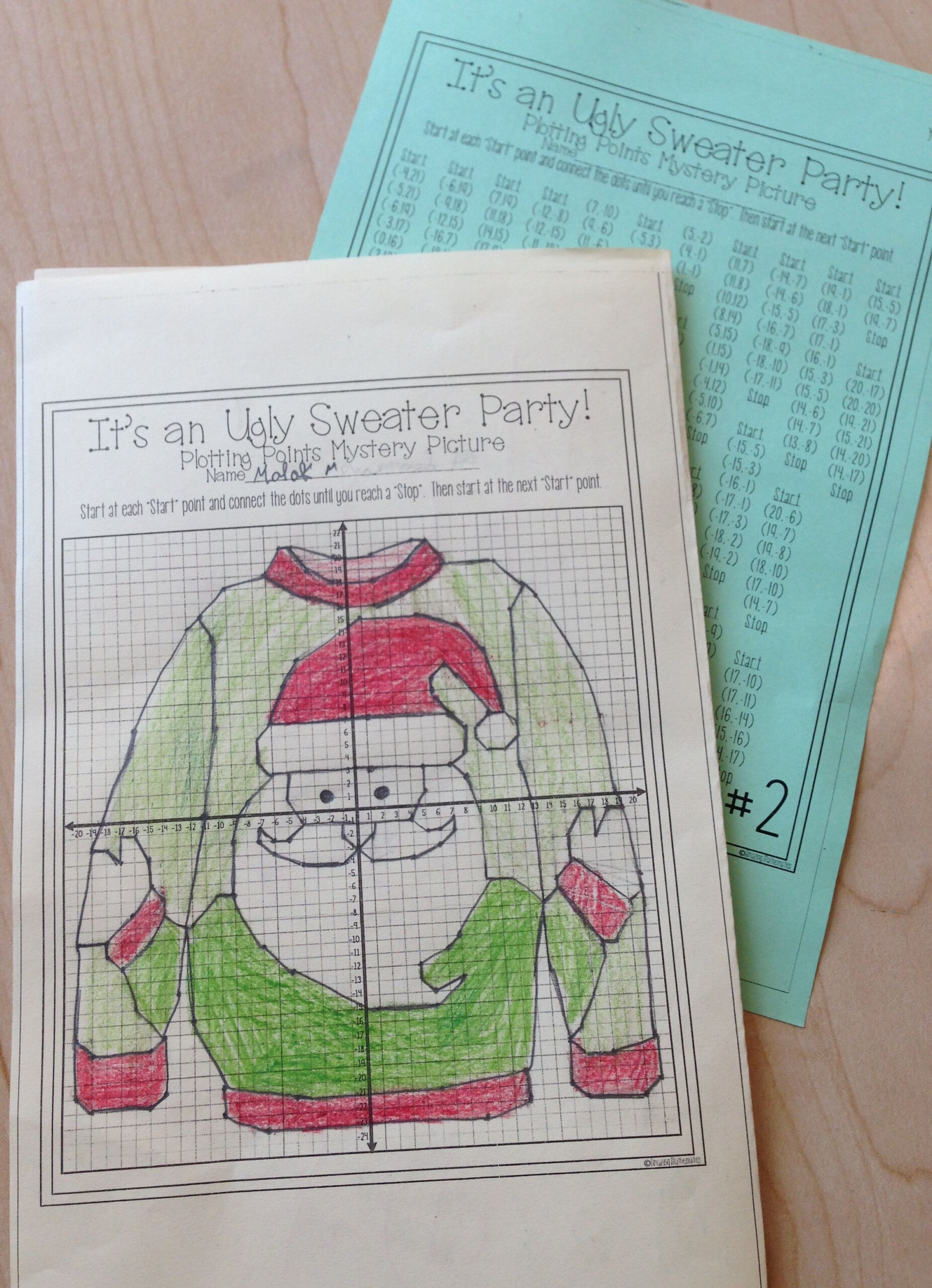Ugly Christmas Sweater Math Worksheet Printable Multiplication Flash Cards