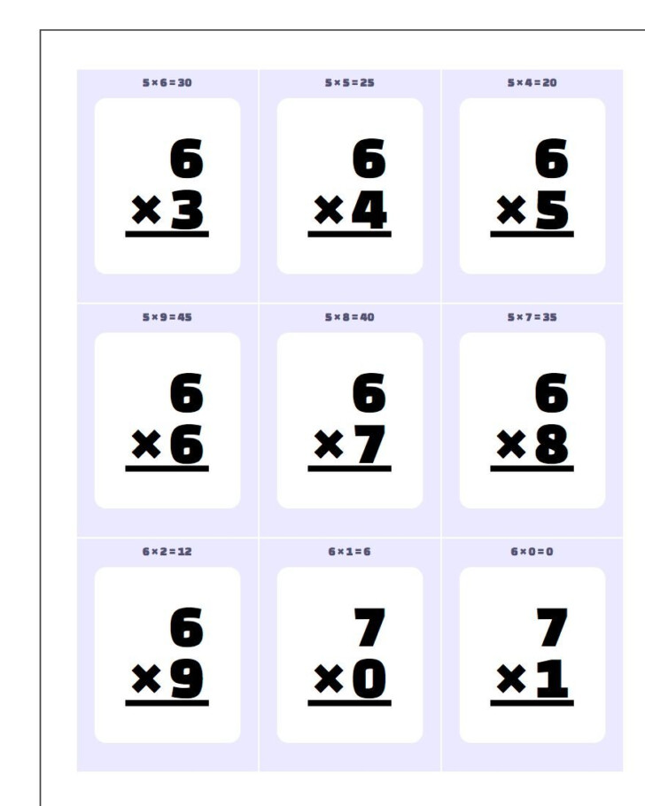 Printable Multiplication Flash Cards 0 12 With Answers On Back Printable Word Searches