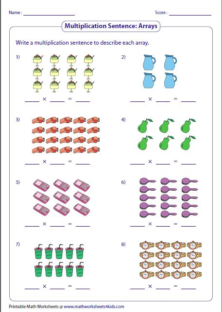 Writing Multiplication Sentences Arrays Klasse 2 Mathe 