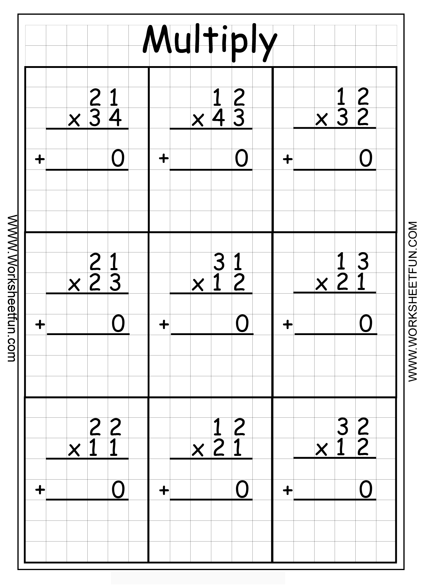 2 Digit By 2 Digit Multiplication Using Area Model 