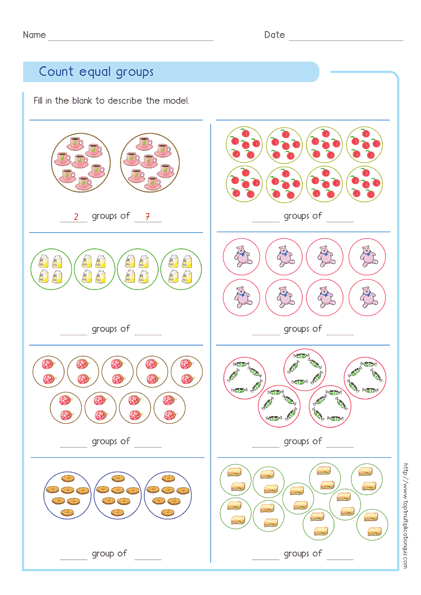 Count equal group 05 Multiplication Worksheets 