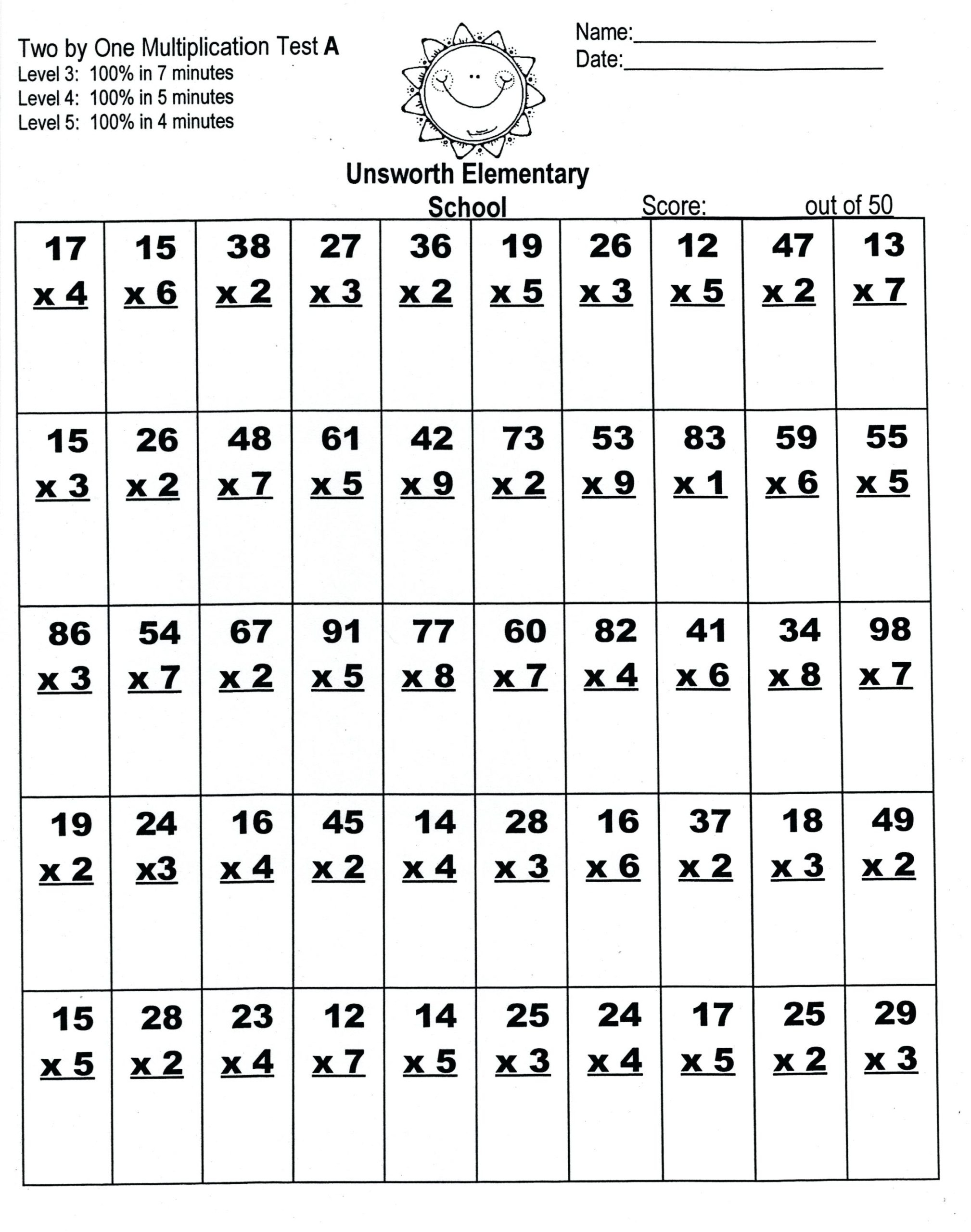 Printable Multiplication 2X2 PrintableMultiplication